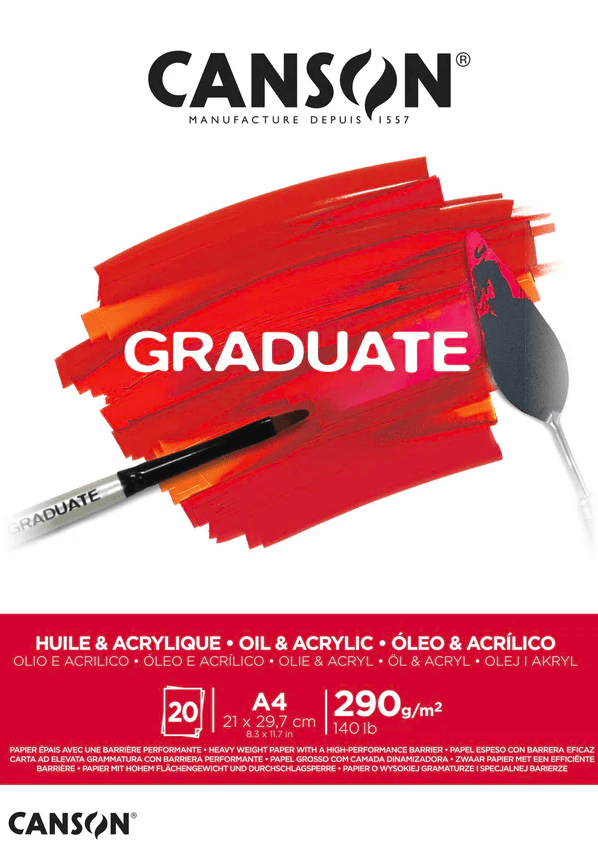 Canson Block Graduate Óleo Y Acrílico 290G A4 (20 Hjs)