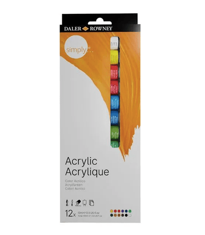 Set Simply Acrylic Daler Rowney 12 Pomos x 12ml