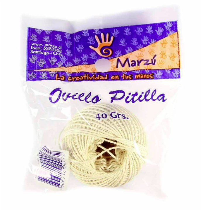 Ovillo Pitilla Algodón 40 grs Blanco