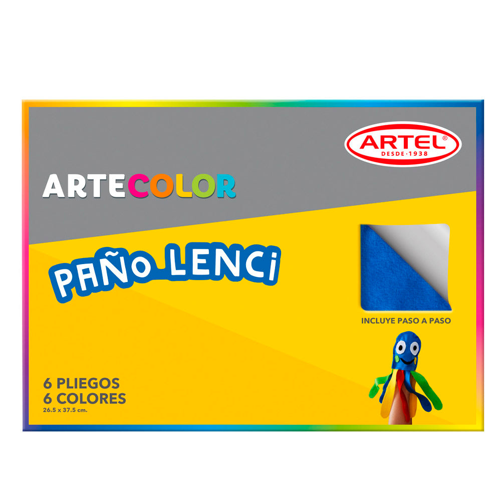 Estuche Paño Lenci 6 Pliegos 6 Colores
