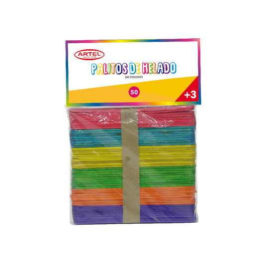 Palitos de Helado de colores 50 unidades