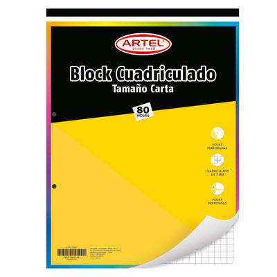 Block Cuadriculado Carta 7MM 80 HJS