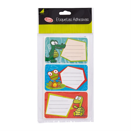 Etiqueta Escolar Animales 12 Unidades