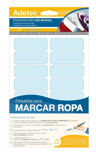 Etiquetas para marcar ropa 63 x 25 mm